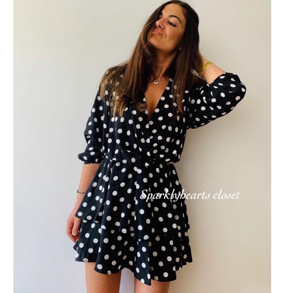 🎉HP🎉NWT Zara Bloggers Favorite Polka Dot Dress - Picture 6 of 8